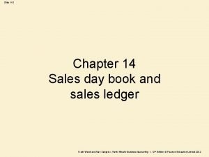 The sales day book