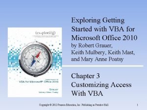 INSERT BOOK COVER Exploring Getting Started with VBA