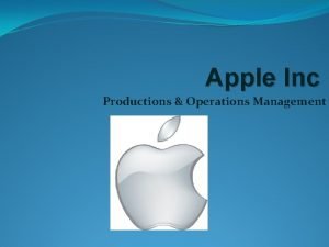 Apple operations