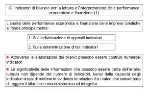 Gli indicatori di bilancio per la lettura e