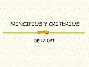 Principios del dsi