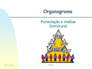 Organograma Formulao e Anlise Estrutural Prof Virginia PO