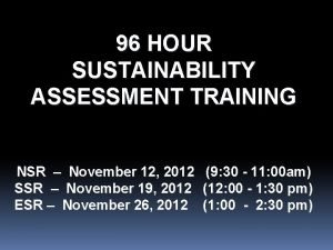 96 hour sustainability tool