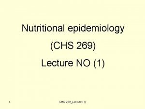 Nutrition epidemiology definition