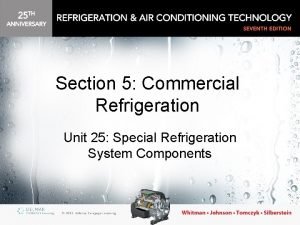 Unit 25 special refrigeration system components