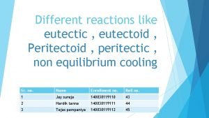 Eutectoid reaction equation