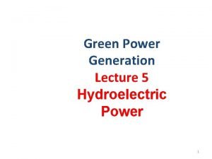Hydropower equation Hydropower equation