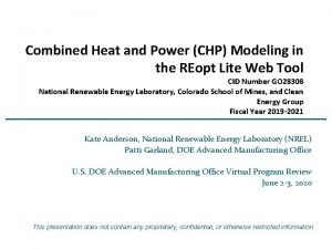 Combined Heat and Power CHP Modeling in the
