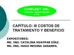 COMPUMET EIRL compumetingenierosyaho o com CAPTULO III COSTOS