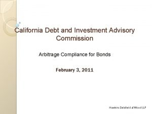 California debt and investment advisory commission