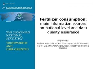 Fertilizer consumption main information sources on national level