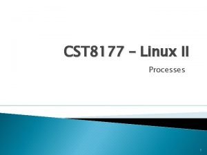 CST 8177 Linux II Processes 1 Topics elinks
