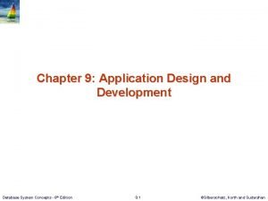Chapter 9 Application Design and Development Database System