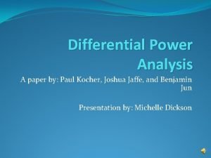 Power differential analysis
