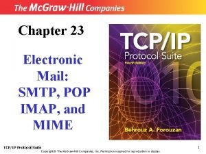Chapter 23 Electronic Mail SMTP POP IMAP and