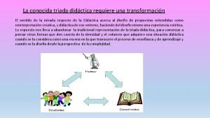 La conocida triada didctica requiere una transformacin El