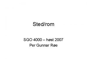 Stedrom SGO 4000 hst 2007 Per Gunnar Re