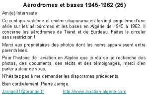 Arodromes et bases 1945 1962 25 Amie Internaute