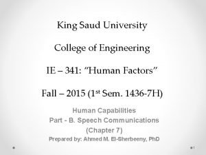 King Saud University College of Engineering IE 341