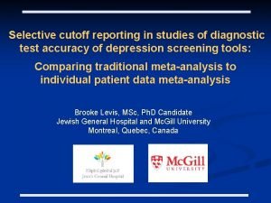 Selective cutoff reporting in studies of diagnostic test