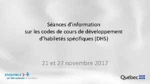 Sances dinformation sur les codes de cours de