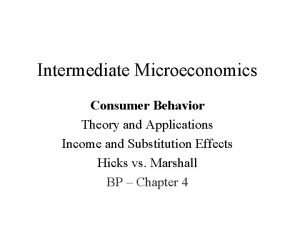 Intermediate Microeconomics Consumer Behavior Theory and Applications Income