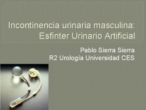 Incontinencia urinaria masculina Esfnter Urinario Artificial Pablo Sierra