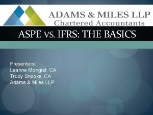 Difference between aspe and ifrs