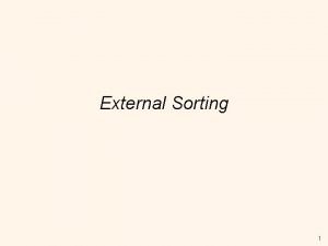 Examples of external sorting