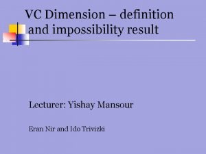 Vc dimension explained