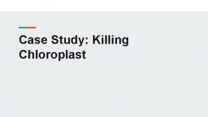 Killing chloroplasts case study answers 5