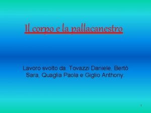 Il corpo e la pallacanestro Lavoro svolto da