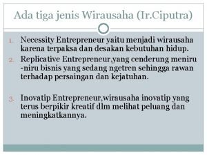 Necessity entrepreneur contoh