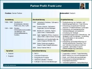 Partner Profil Frank Lenz Position Senior Partner Ausbildung