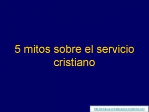 5 mitos sobre el servicio cristiano http restauraciondelapalabra