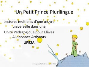 Un Petit Prince Plurilingue Lectures multiples dune uvre