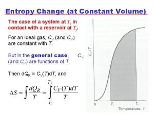 Entropy change at constant volume formula