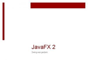 Javafx vs swing