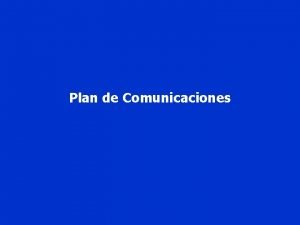 Estructura de un plan de comunicación