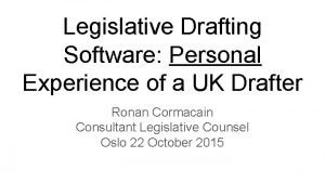 Legislative drafting software