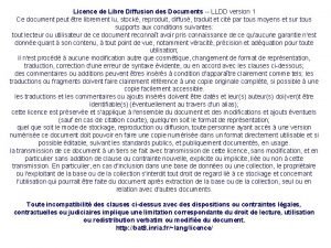 Licence de Libre Diffusion des Documents LLDD version