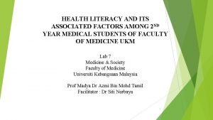 HEALTH LITERACY AND ITS ASSOCIATED FACTORS AMONG 2