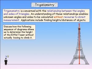 Applications of trigonometry