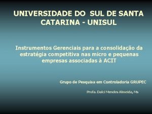 UNIVERSIDADE DO SUL DE SANTA CATARINA UNISUL Instrumentos