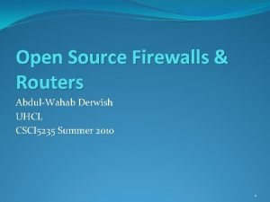 Open source firewalls