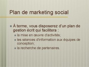 Plan de marketing social