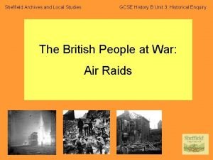Sheffield Archives and Local Studies GCSE History B