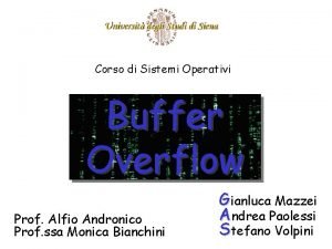 Buffer overflow esempio