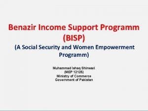Benazir bhutto income support programme watan card