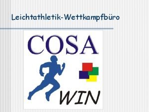 LeichtathletikWettkampfbro Erstellung der Ausschreibung n n Wettbewerbe und